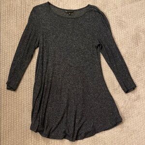 Charcoal Gray Three-Quarter Length Top
